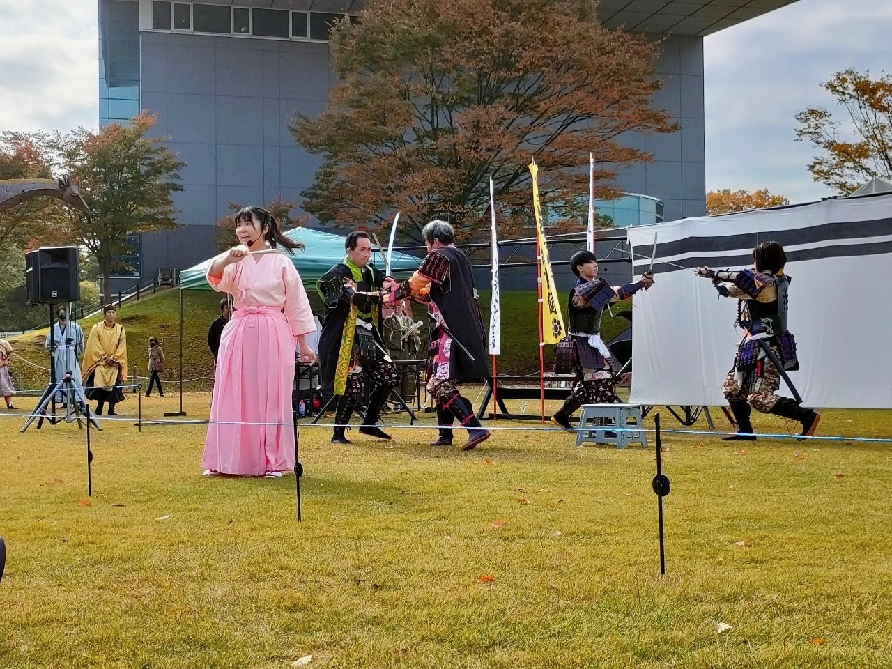 地域おこしイベントに出演する南部武将隊の様子